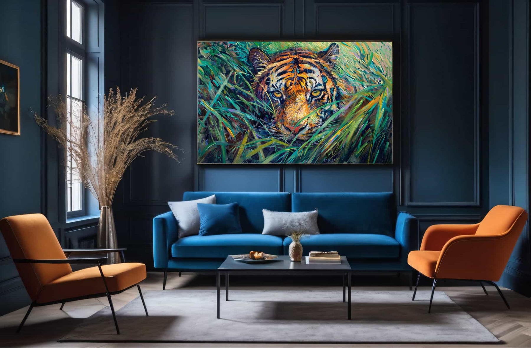 Hiding Tiger Canvas Art