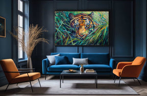 Hiding Tiger Canvas Art
