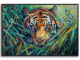 Hiding Tiger Canvas Art