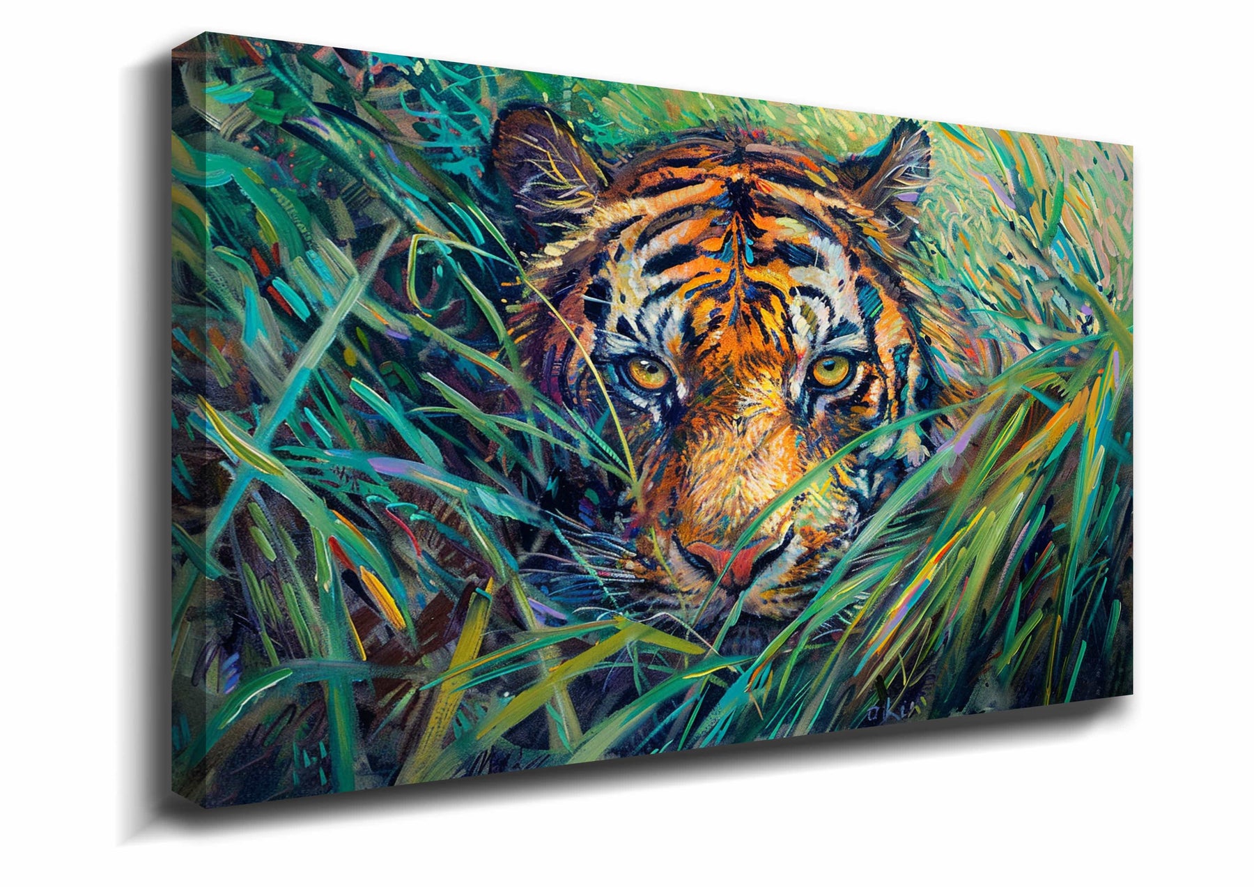 Hiding Tiger Canvas Art
