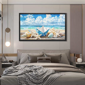 Seaside Boat Canvas Art