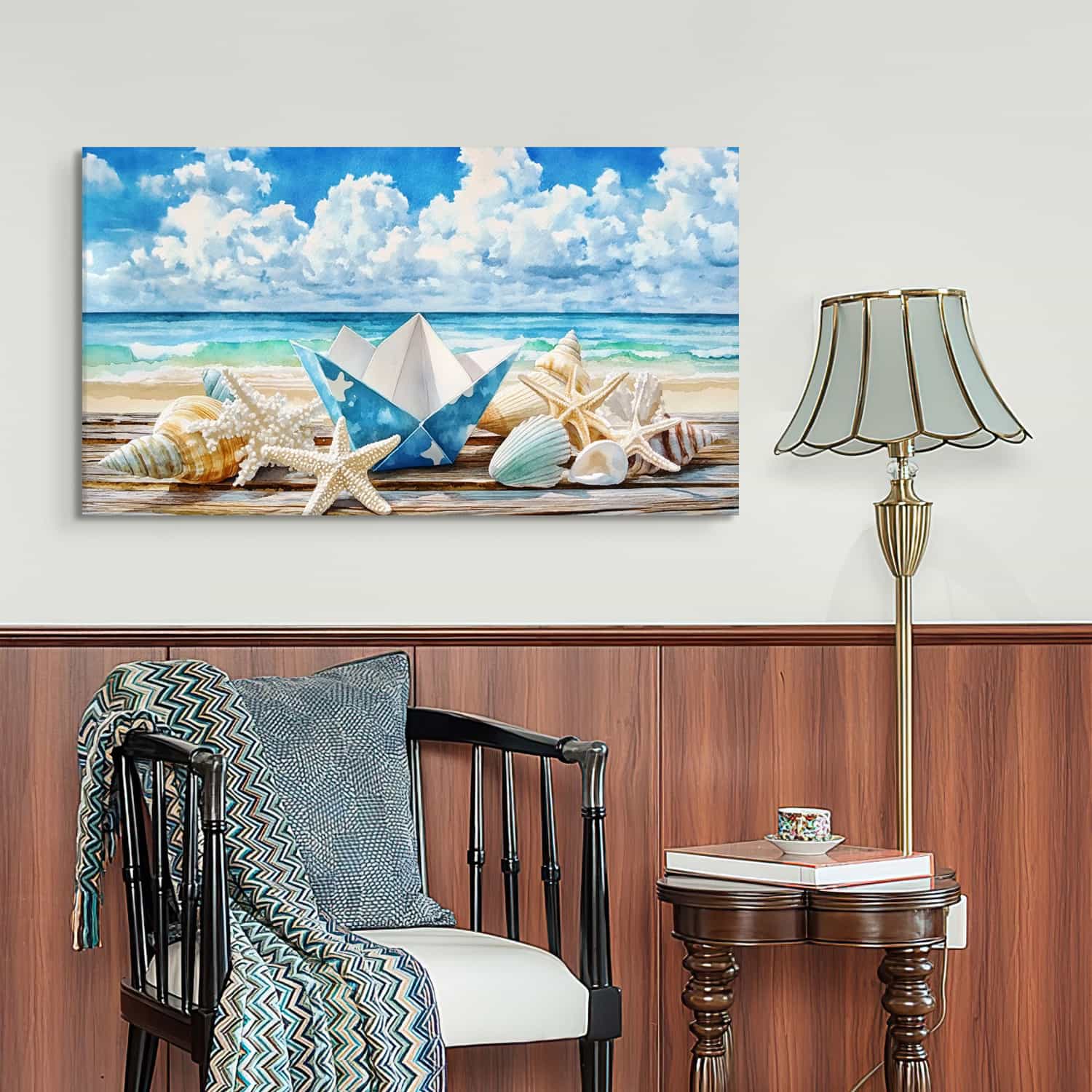 Seaside Boat Canvas Art