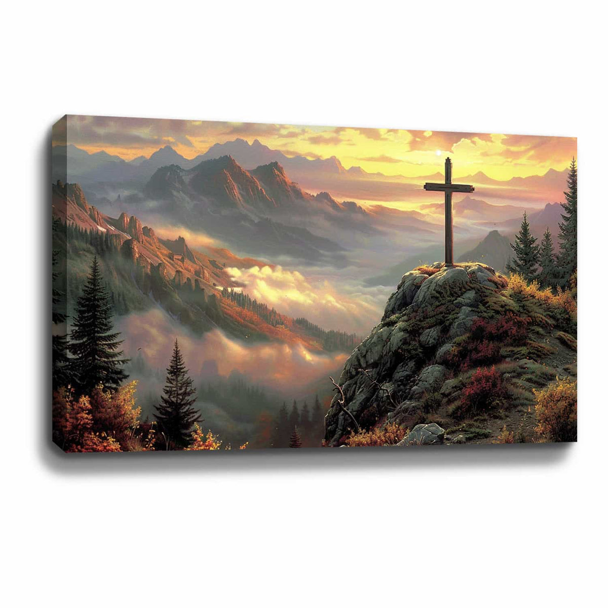 Cross silhouette Canvas Art