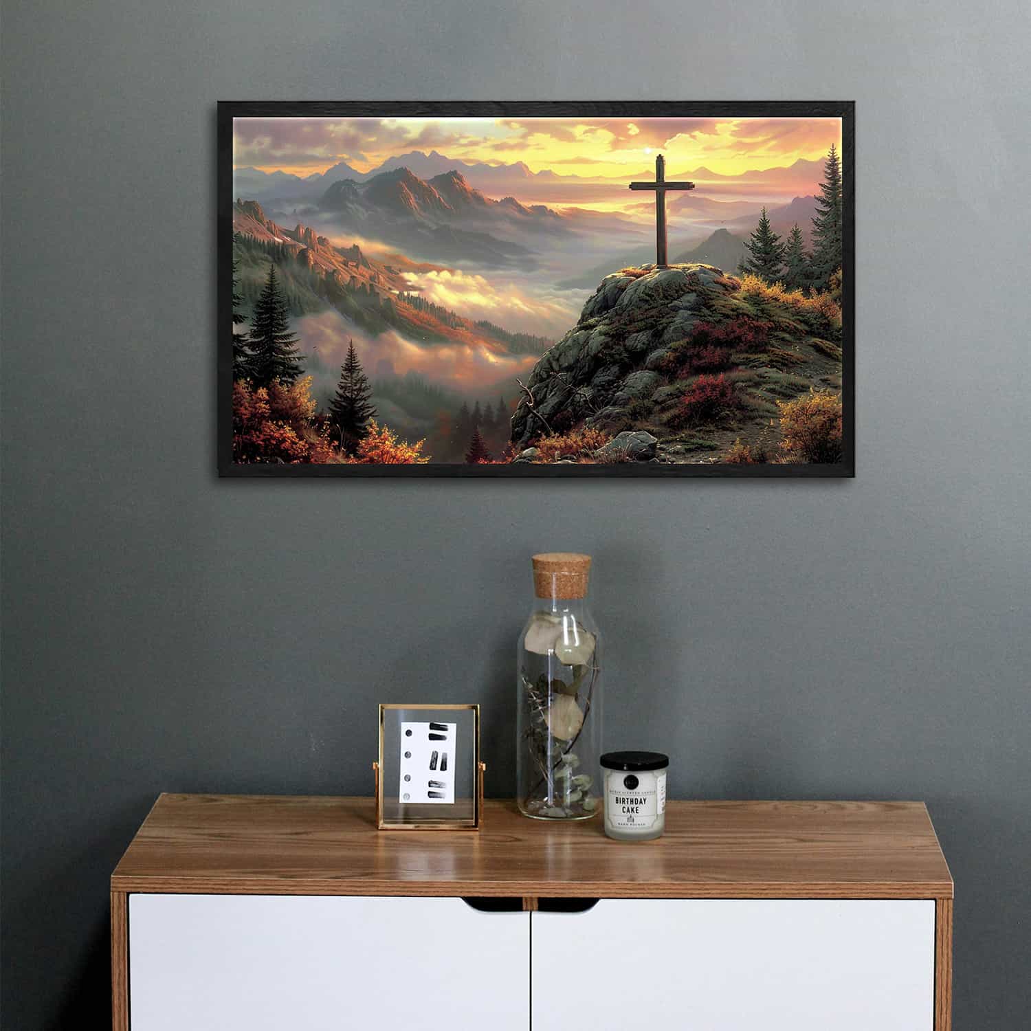 Cross silhouette Canvas Art