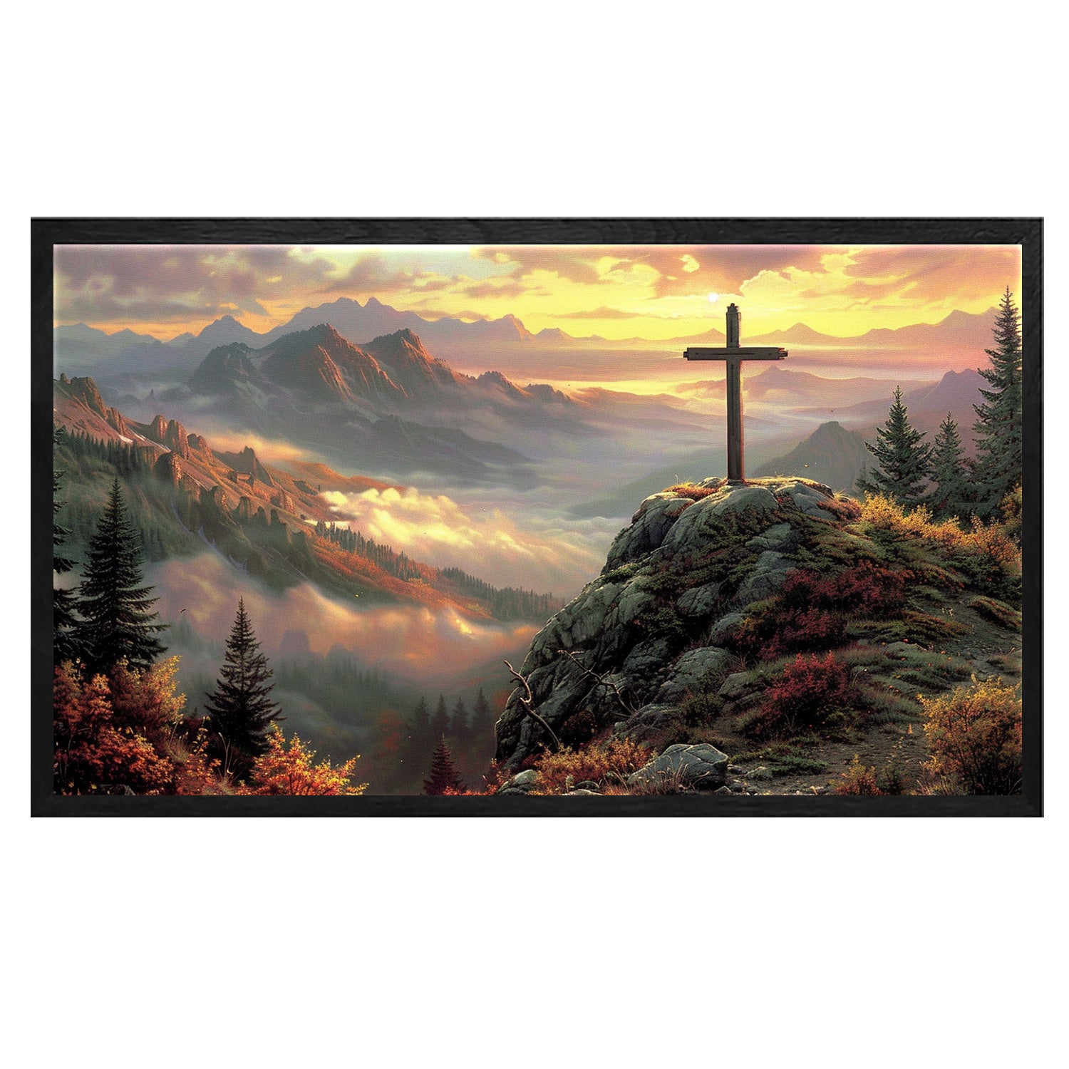 Cross silhouette Canvas Art