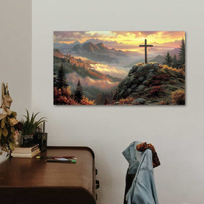 Cross silhouette Canvas Art