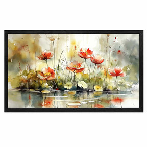 Red Flower River Canvas Art