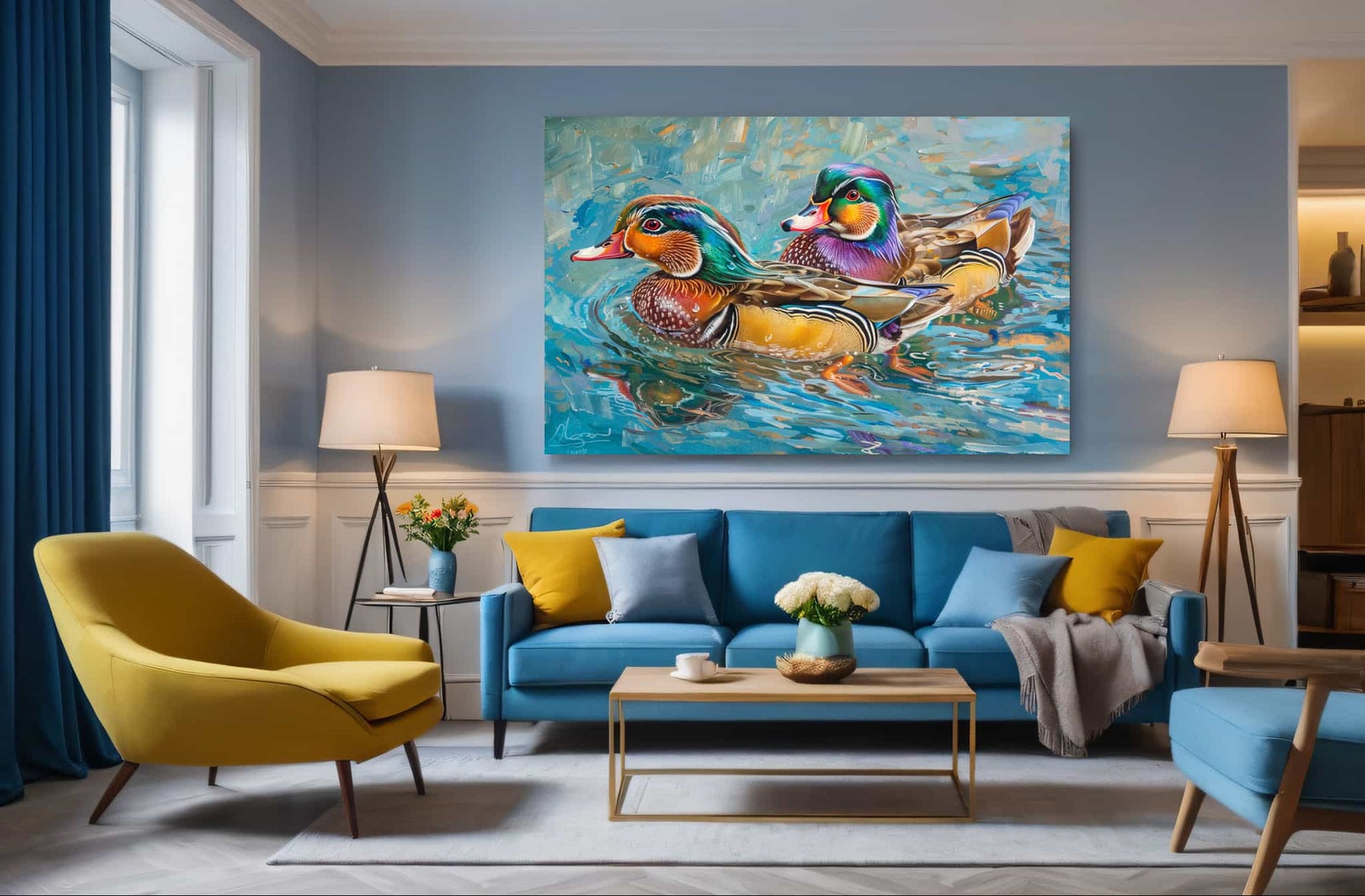 Mandarin Duck Canvas Art