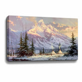Cloud Pine Tree Snow Mountain Canvas Art