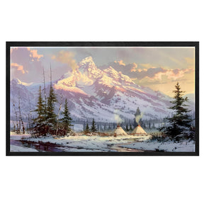 Cloud Pine Tree Snow Mountain Canvas Art