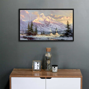Cloud Pine Tree Snow Mountain Canvas Art