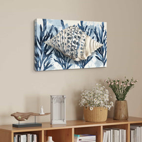 Seaweed And Conch Canvas Art