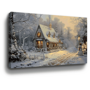 Christmas Cottage Canvas Art