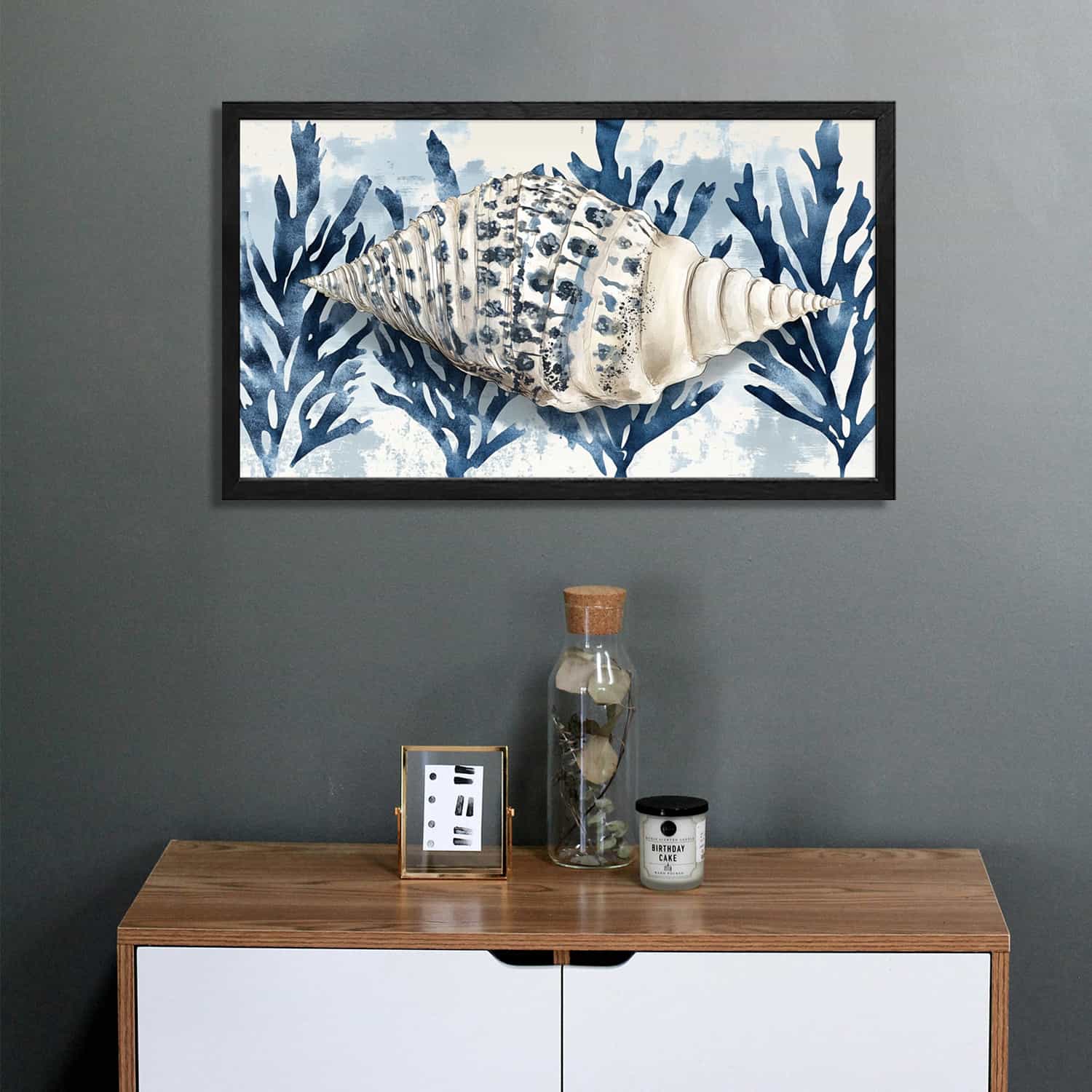 Seaweed And Conch Canvas Art