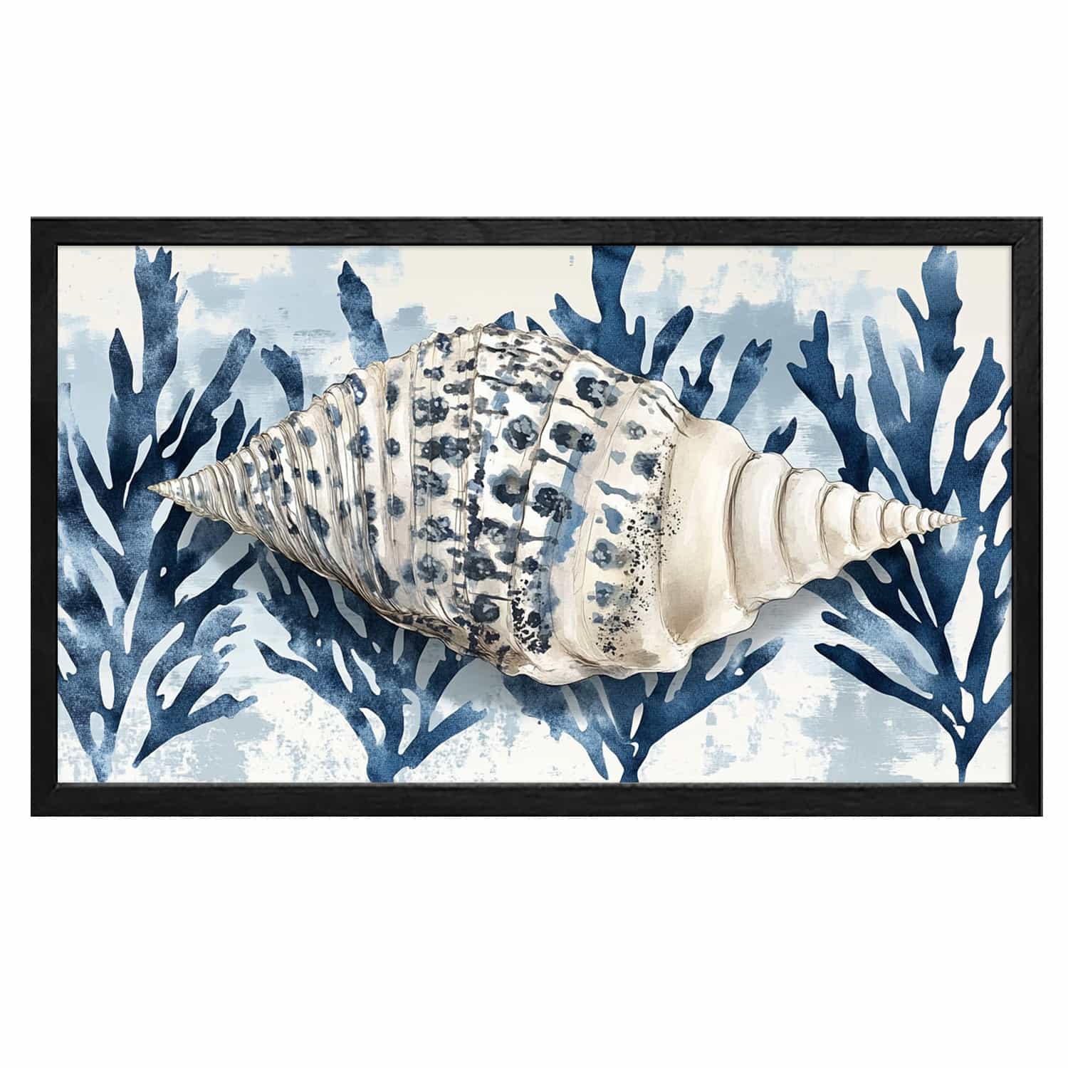 Seaweed And Conch Canvas Art