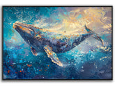 Whale in the colorful undersea world  