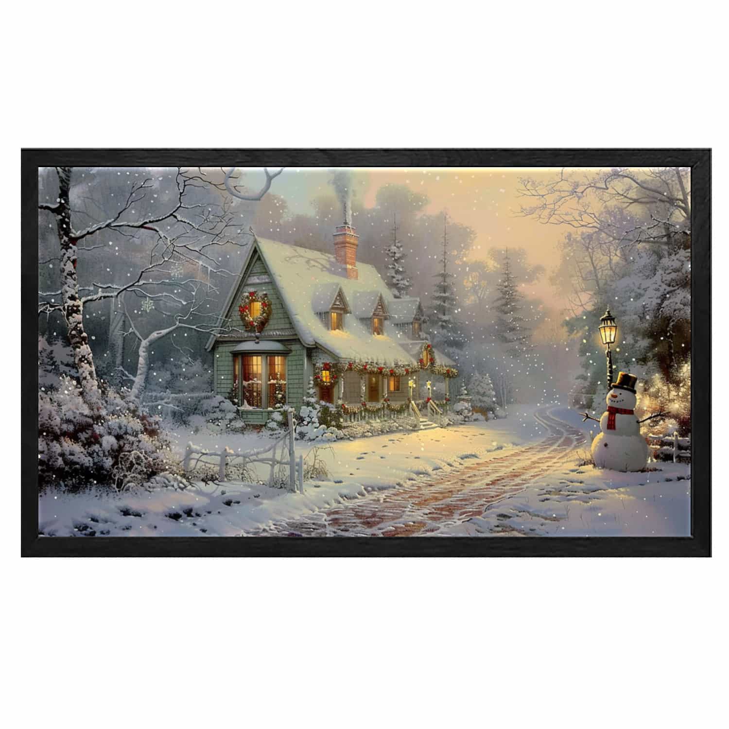 Christmas Cottage Canvas Art