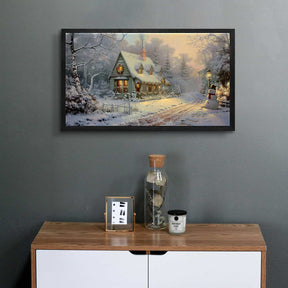 Christmas Cottage Canvas Art