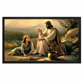 Jesus And Samaritan Woman Canvas Art