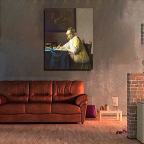 A Lady Writing a Letter Canvas Art