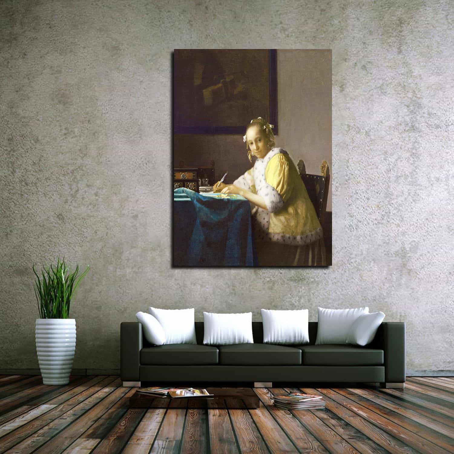 A Lady Writing a Letter Canvas Art