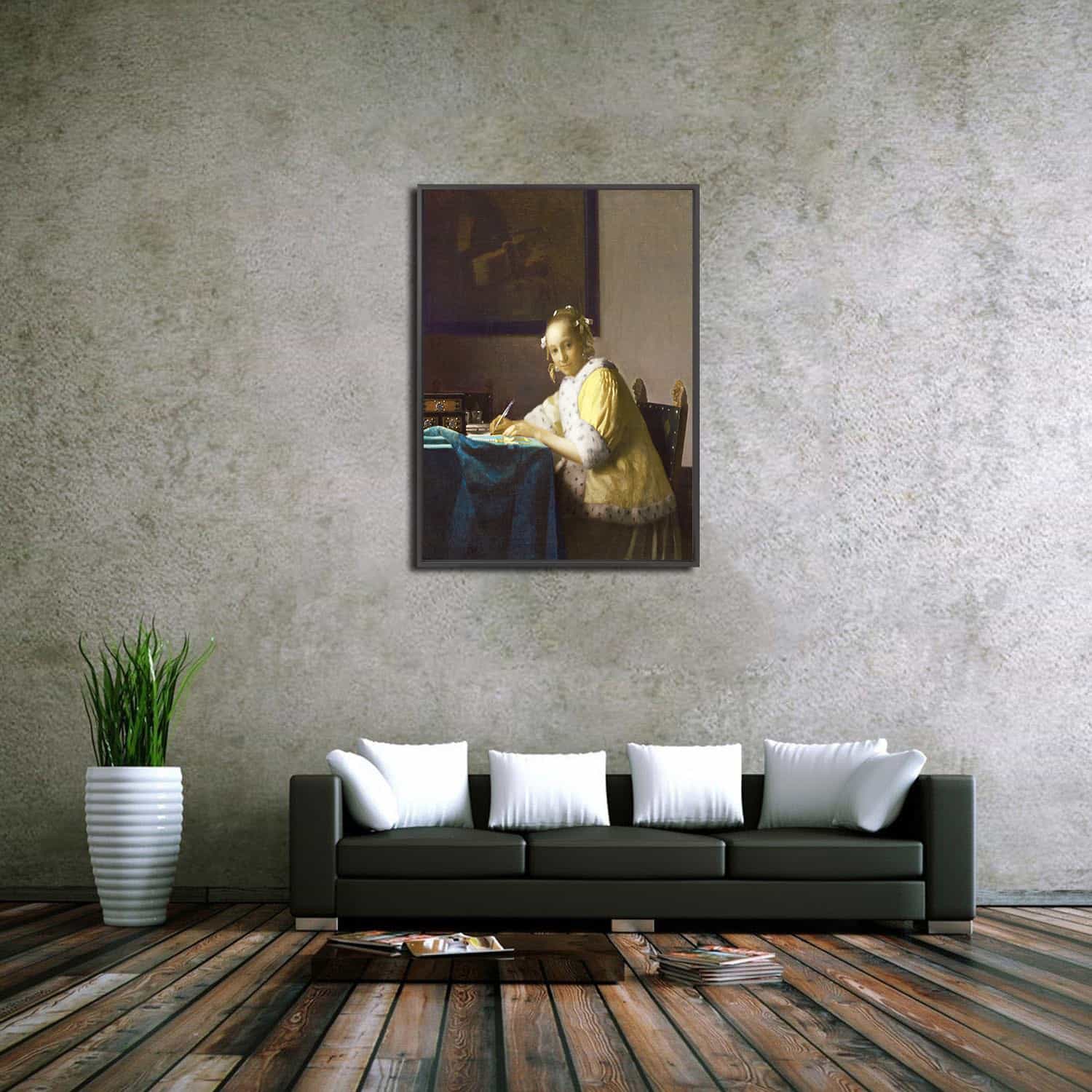 A Lady Writing a Letter Canvas Art