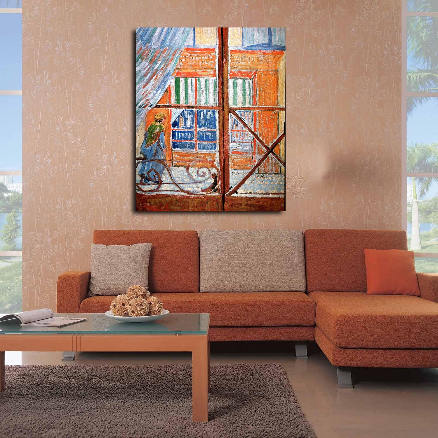 A Pork Butcher s Shop Seen from a Window Canvas Art