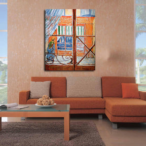 A Pork Butcher s Shop Seen from a Window Canvas Art