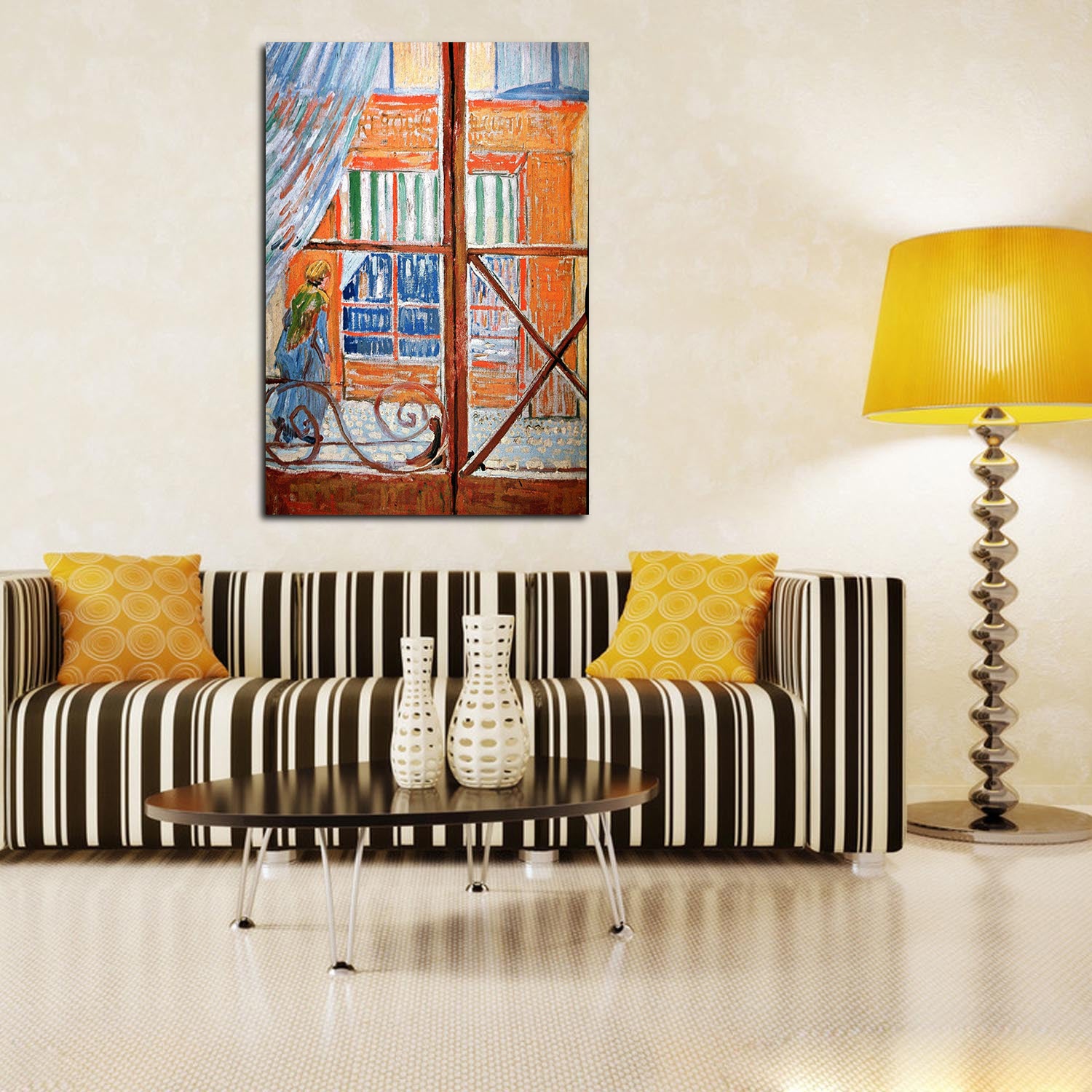 A Pork Butcher s Shop Seen from a Window Canvas Art