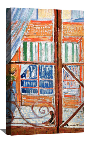 A Pork Butcher s Shop Seen from a Window Canvas Art
