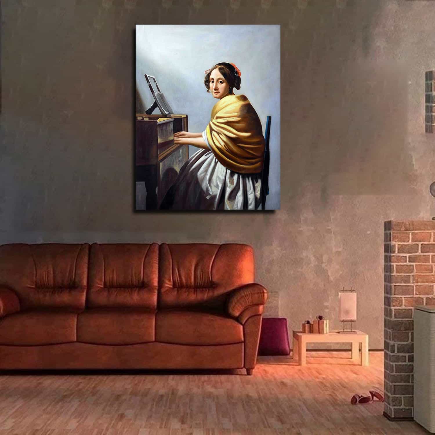 A Young Woman Seated at the Virginals Canvas Art