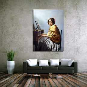 A Young Woman Seated at the Virginals Canvas Art