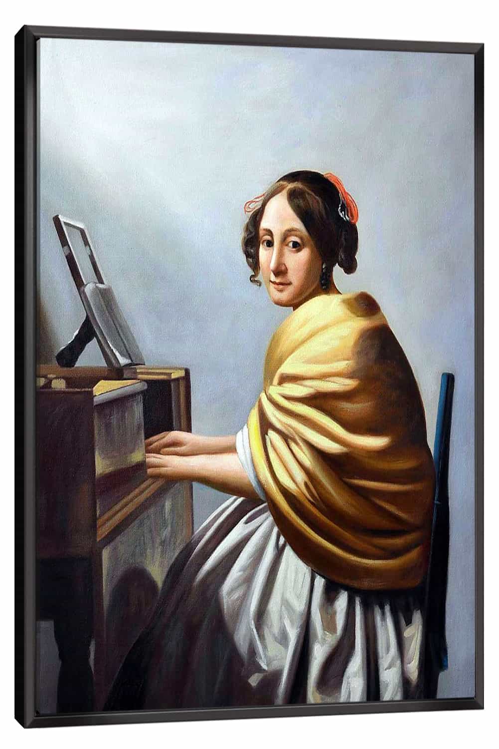 A Young Woman Seated at the Virginals Canvas Art