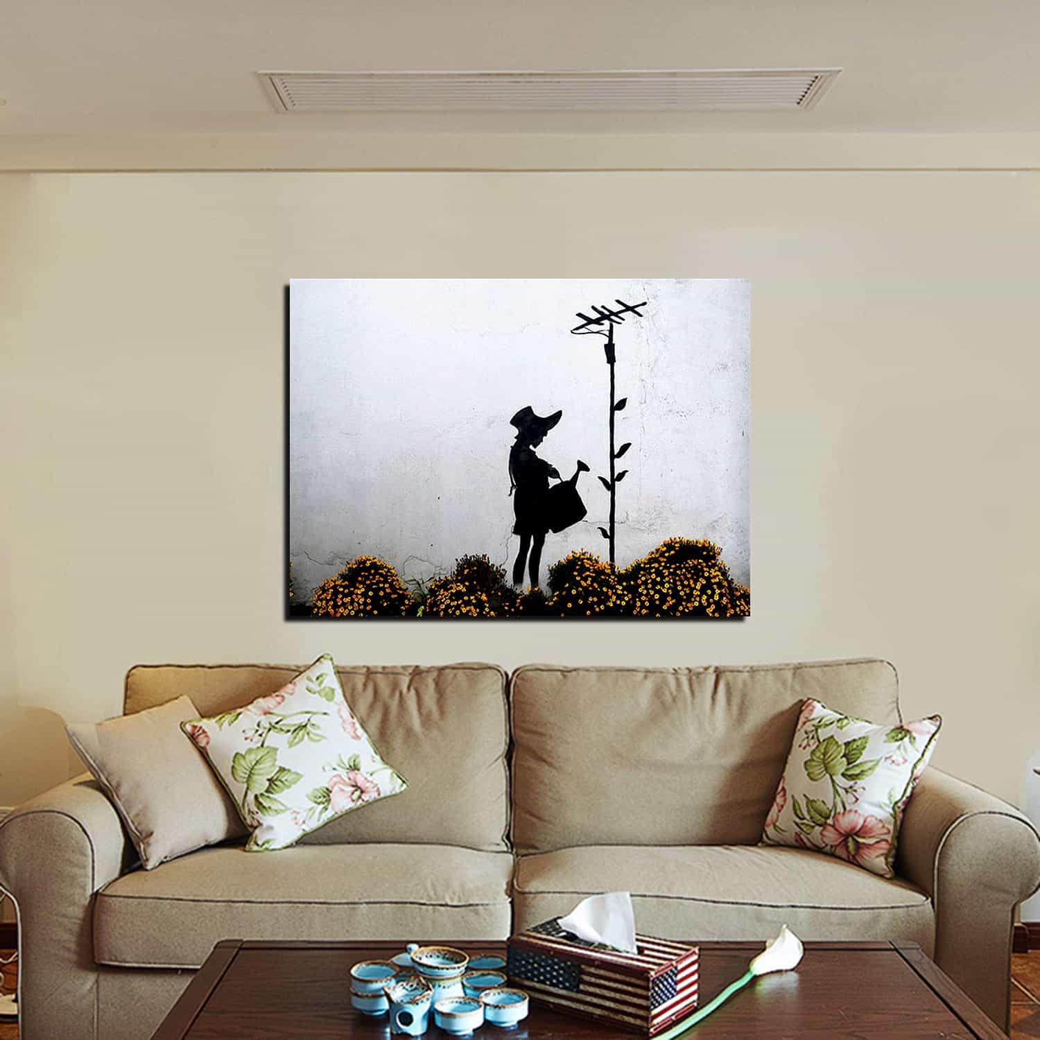 Aerial Flower Girl Canvas Art