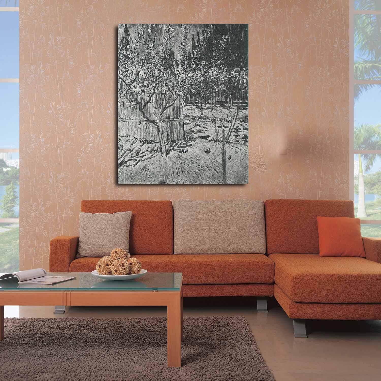 Apricot Trees in Blossom Canvas Art