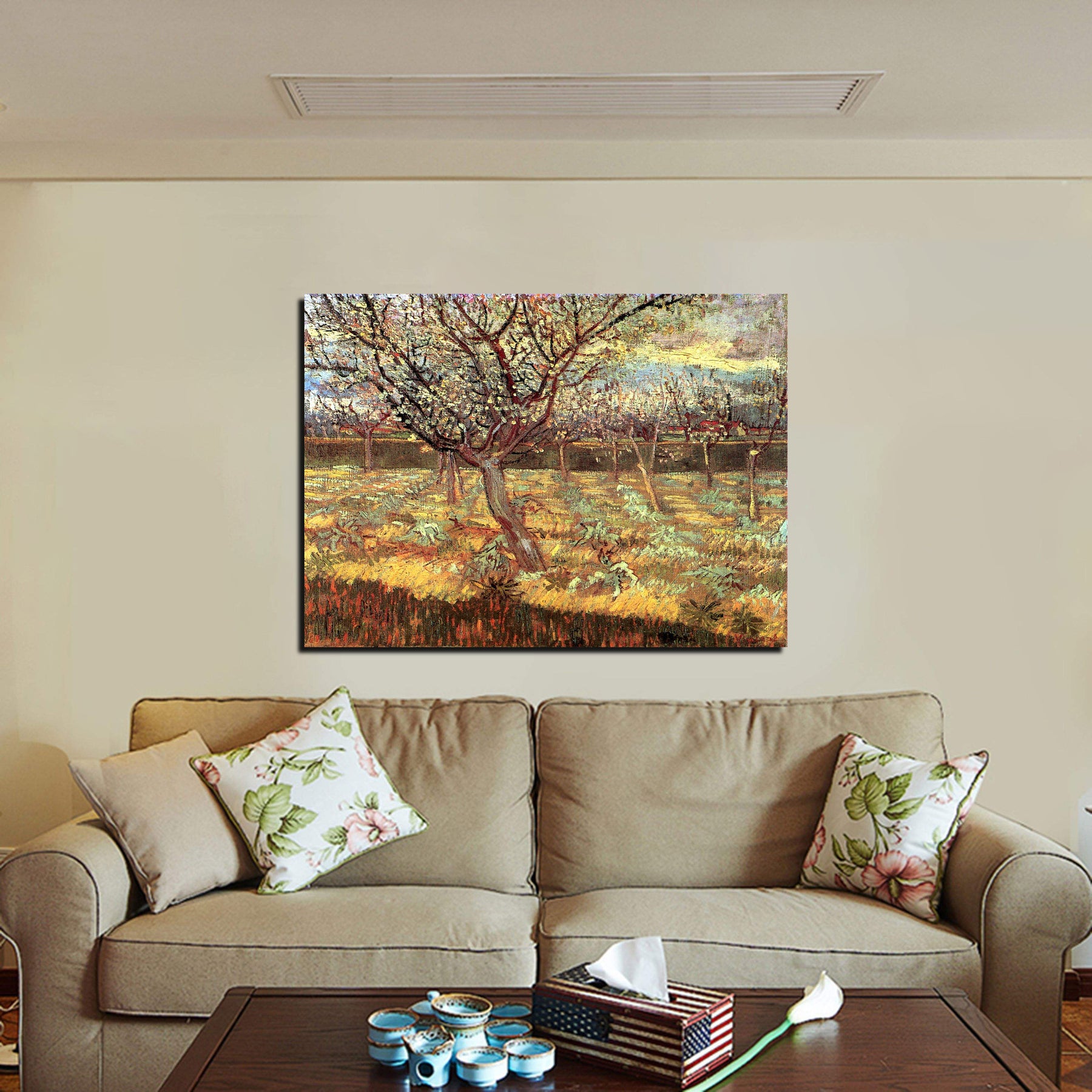 Apricot Trees in Blossom 2 Canvas Art