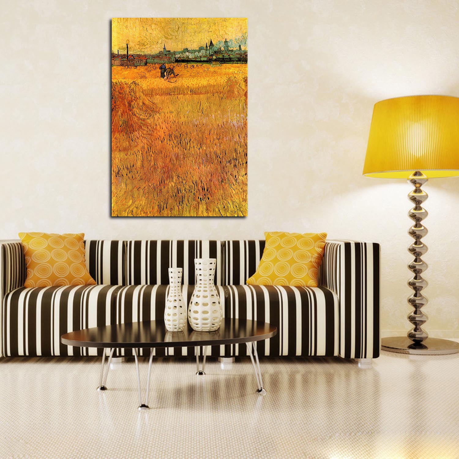 Arles View from the Wheat Fields Canvas Art