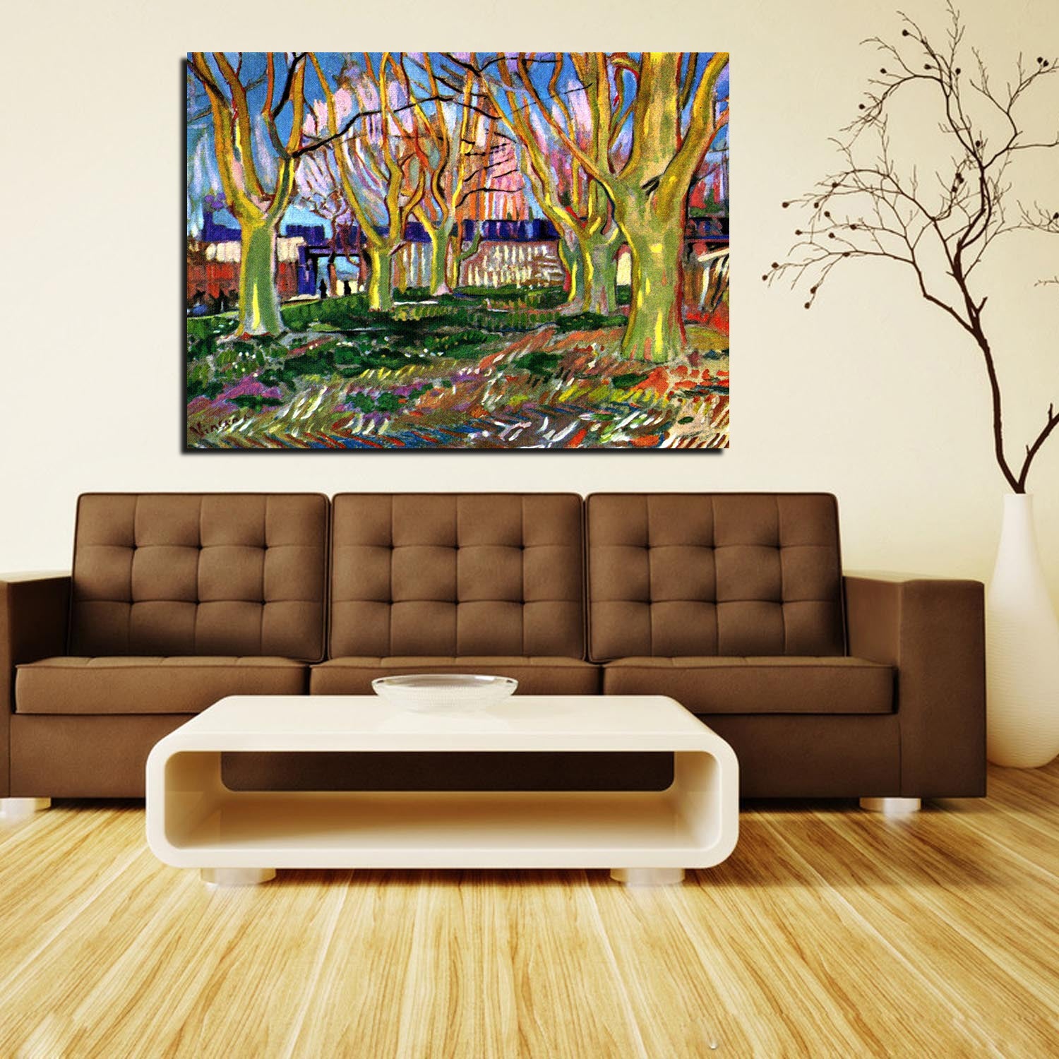 Avenue of Plane Trees near Arles Station Canvas Art
