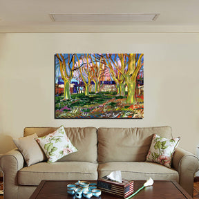 Avenue of Plane Trees near Arles Station Canvas Art