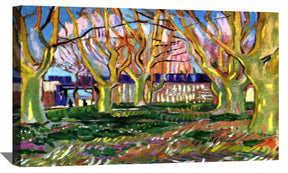 Avenue of Plane Trees near Arles Station Canvas Art