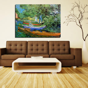Bank of the Oise at Auvers Canvas Art