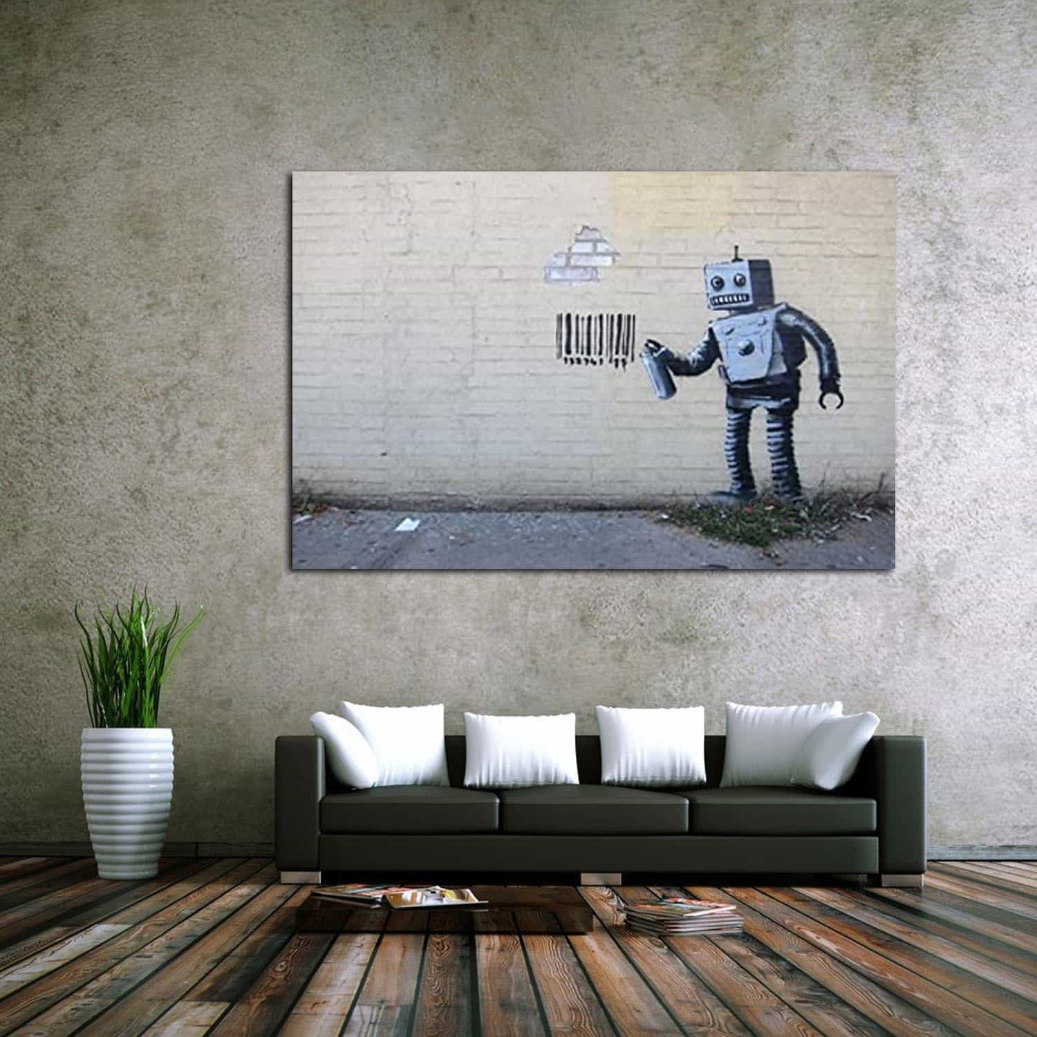 Barcode Robot Canvas Art