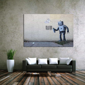 Barcode Robot Canvas Art