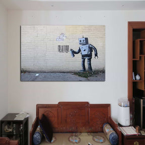 Barcode Robot Canvas Art