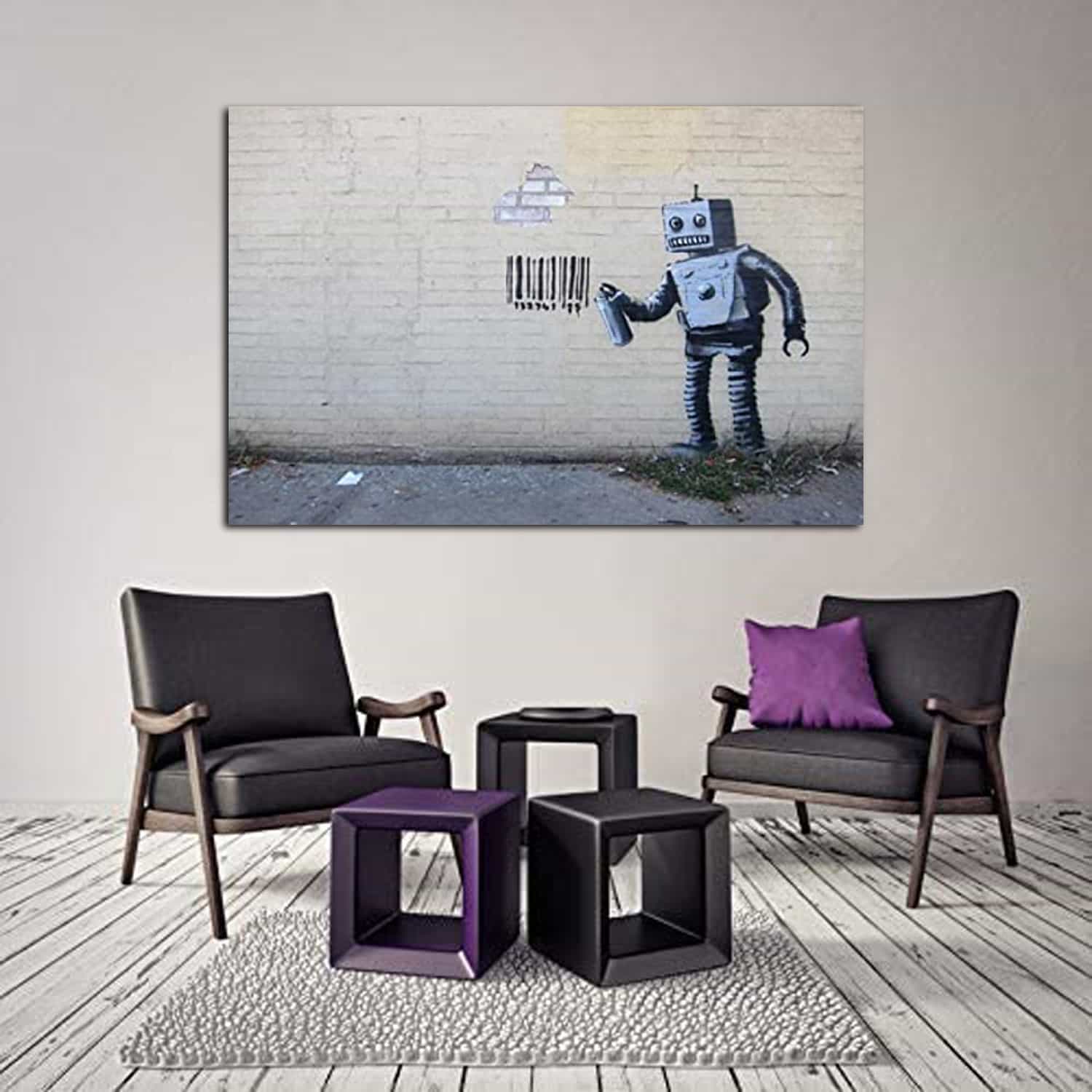 Barcode Robot Canvas Art