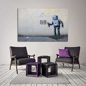 Barcode Robot Canvas Art