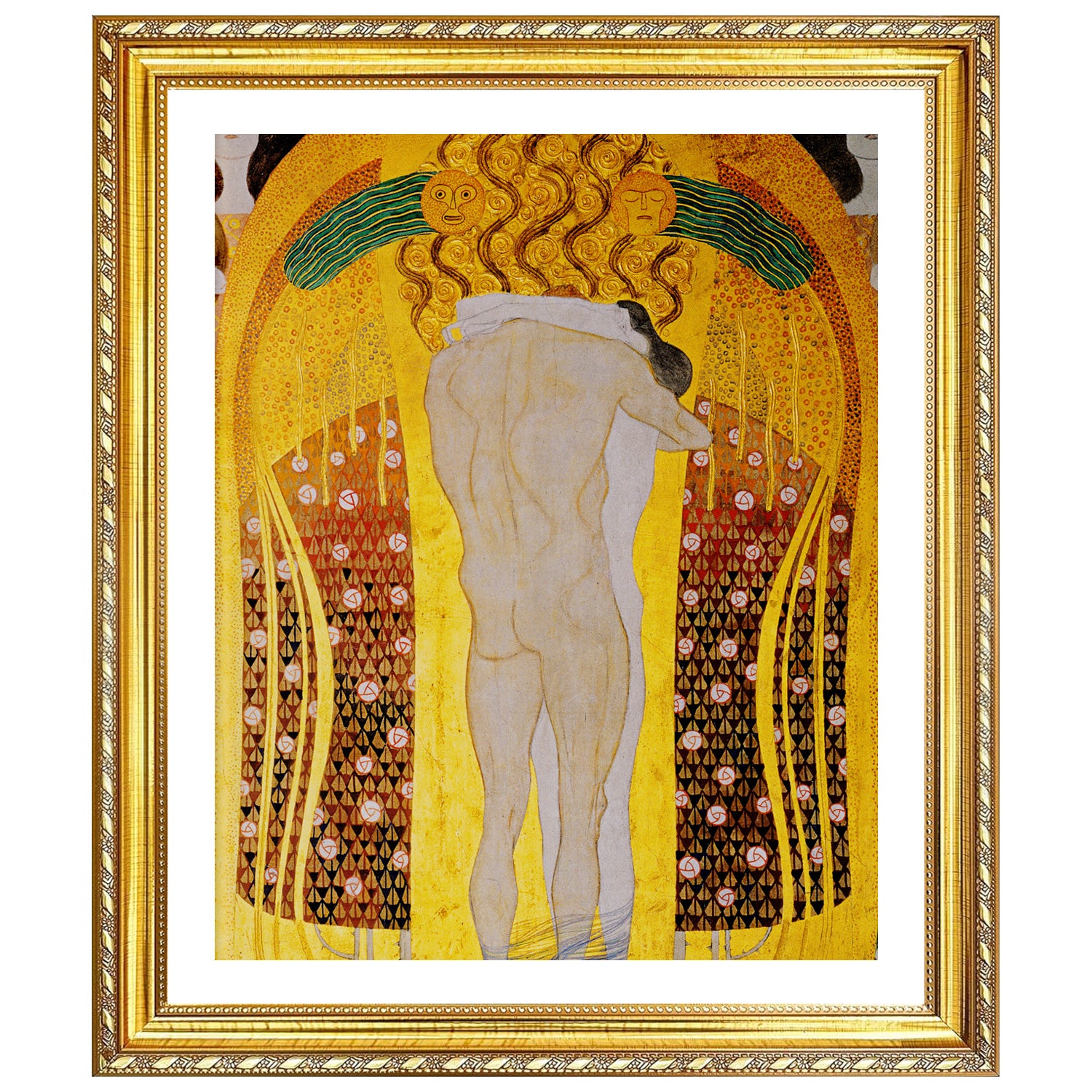 Gustav Klimt Wall Art Beethoven Frieze A Kiss For The Whole World Poster Framed Klimt Art