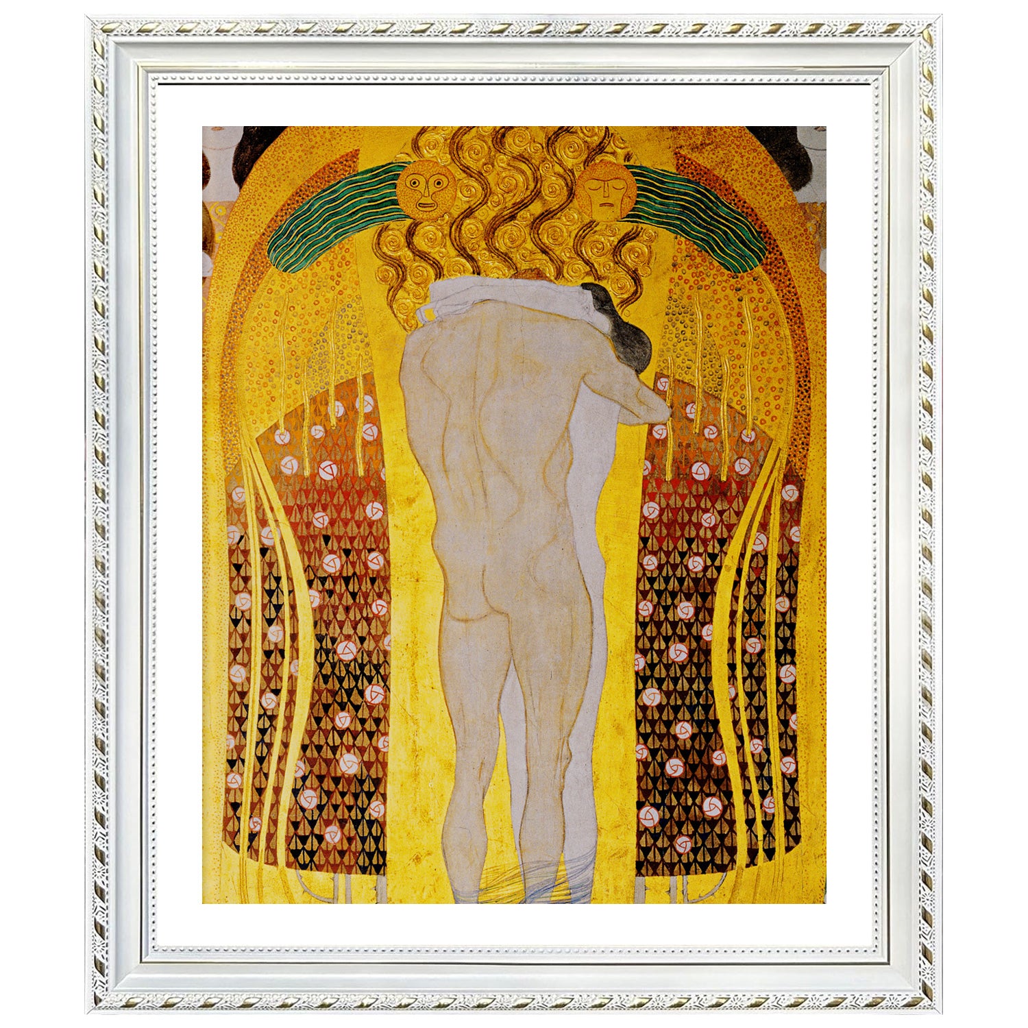Gustav Klimt Wall Art Beethoven Frieze A Kiss For The Whole World Poster Framed Klimt Art