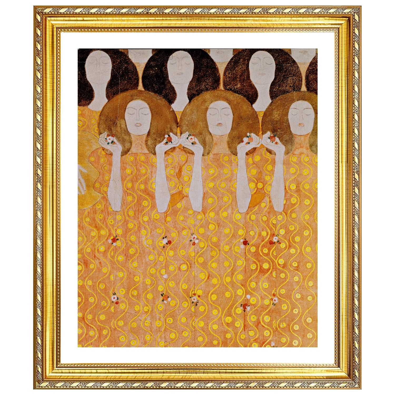 Gustav Klimt Wall Art Beethoven Frieze Choir Of Angels Paradise Poster Framed Klimt Art