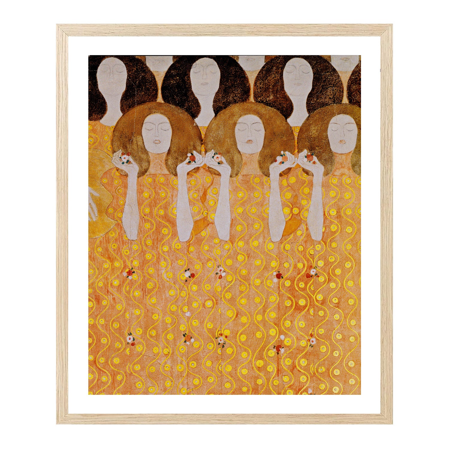 Gustav Klimt Wall Art Beethoven Frieze Choir Of Angels Paradise Poster Framed Klimt Art